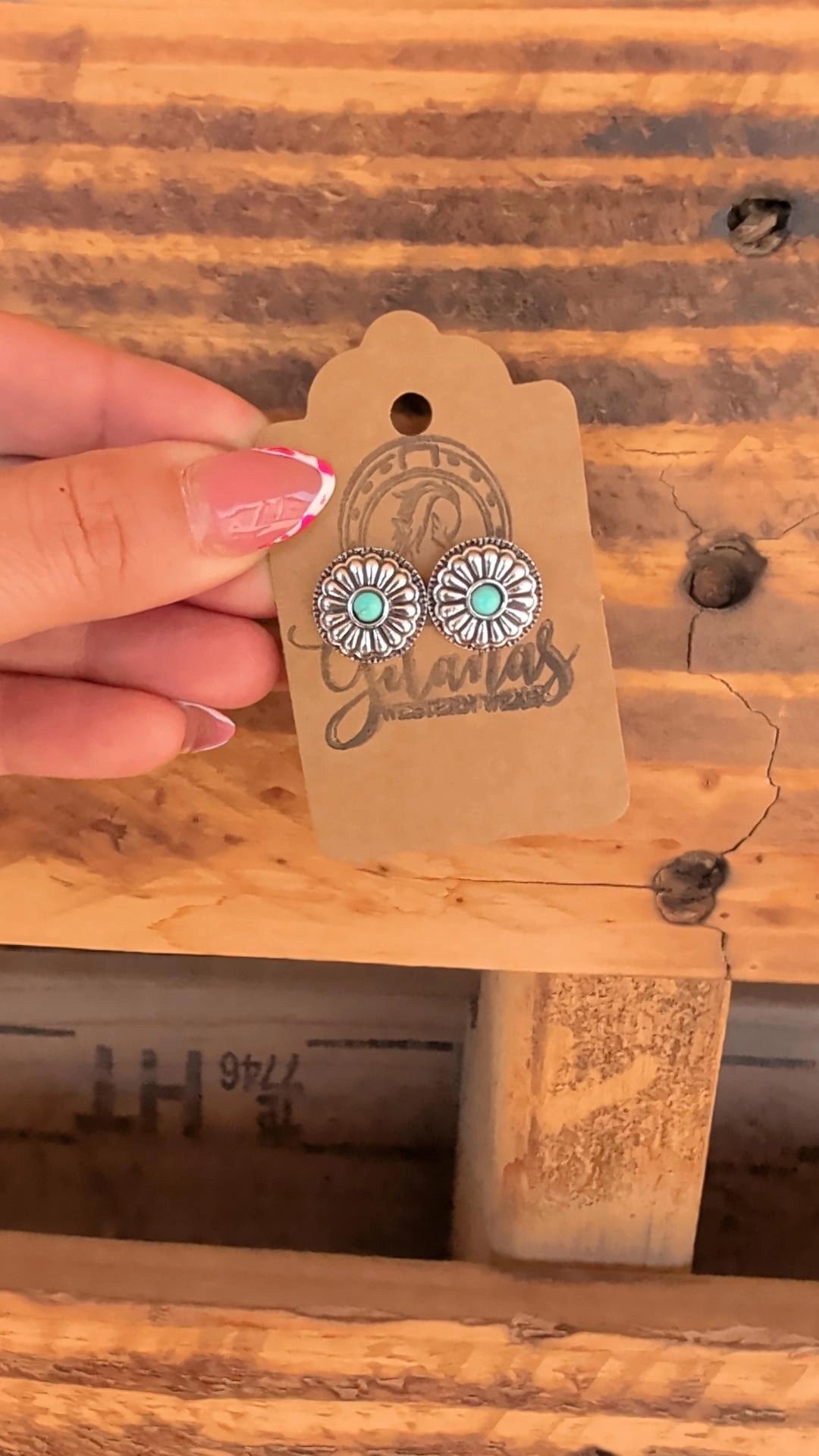 Turquoise Concho Earrings