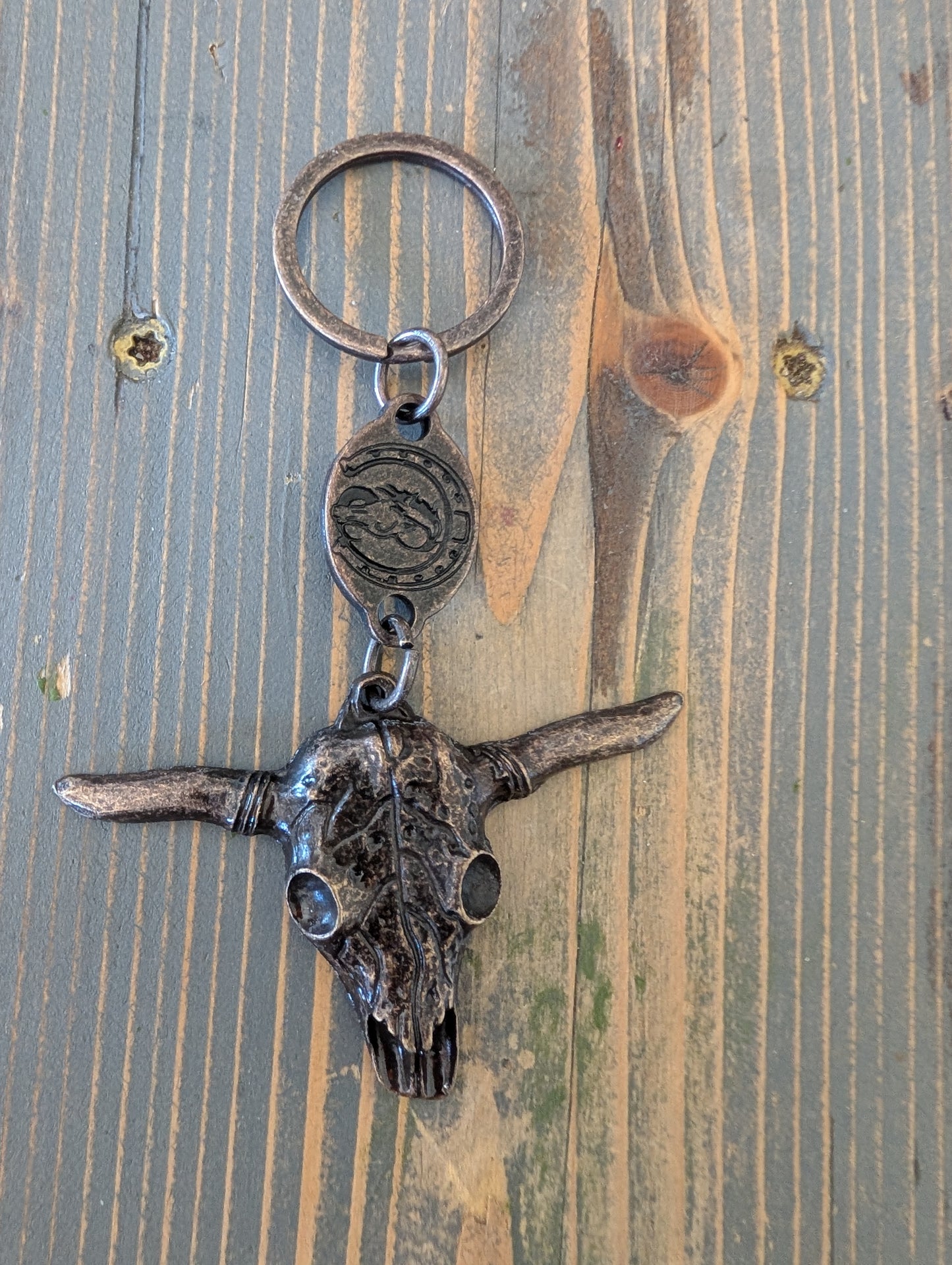 Cow Head Western Keychain
