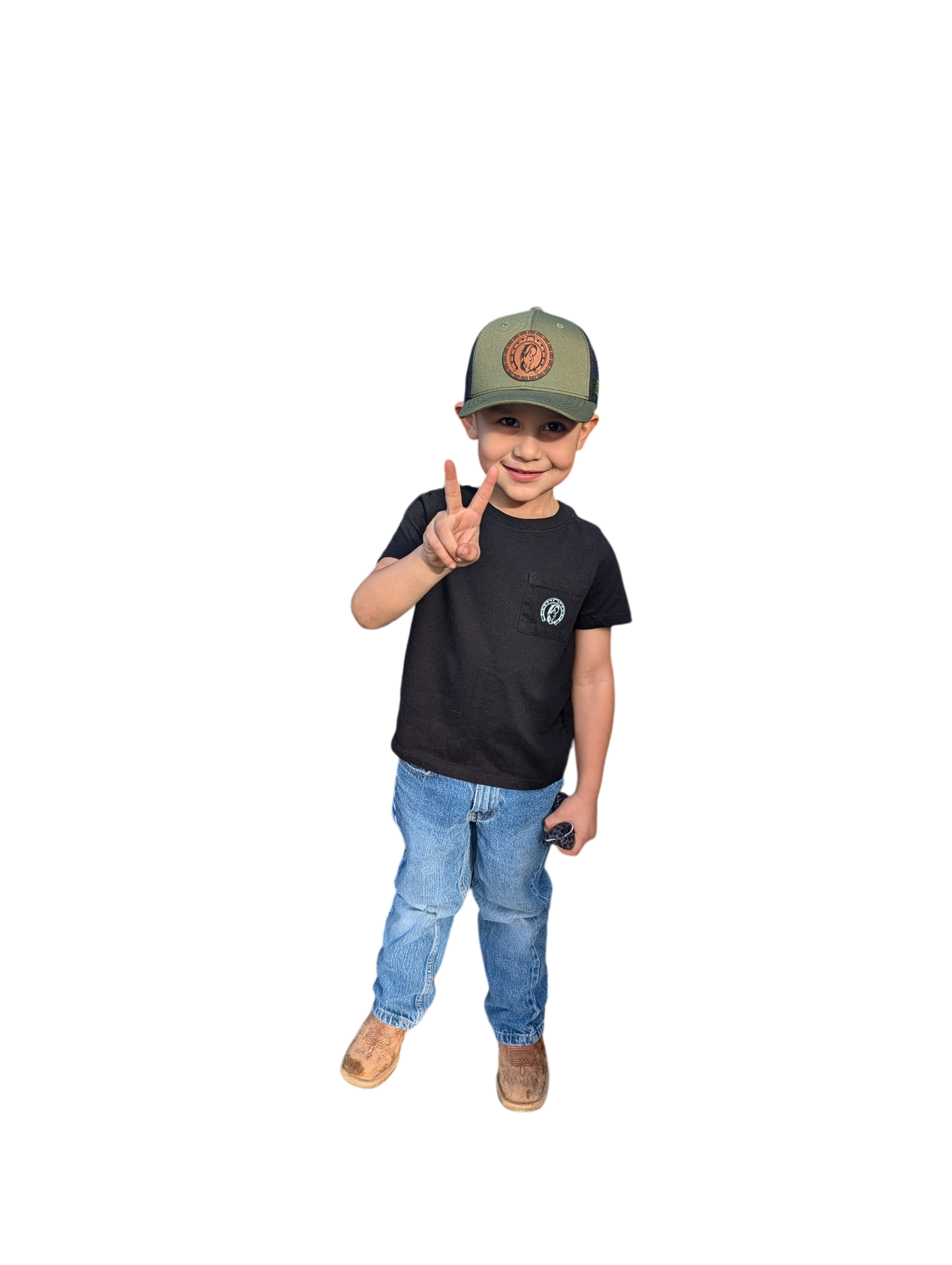Boys Black Aztec Western Tee