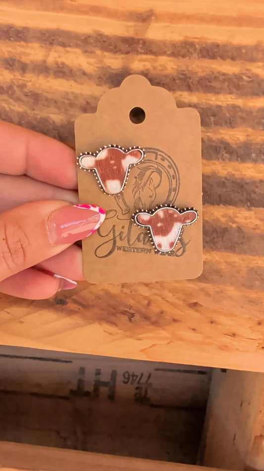 Western Cow Charm Earrings