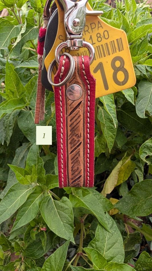 Tooled Leather Keychain