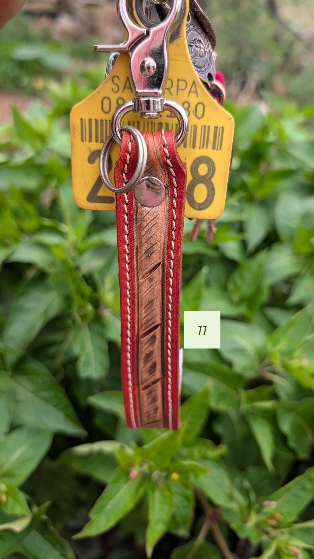 Tooled Leather Keychain