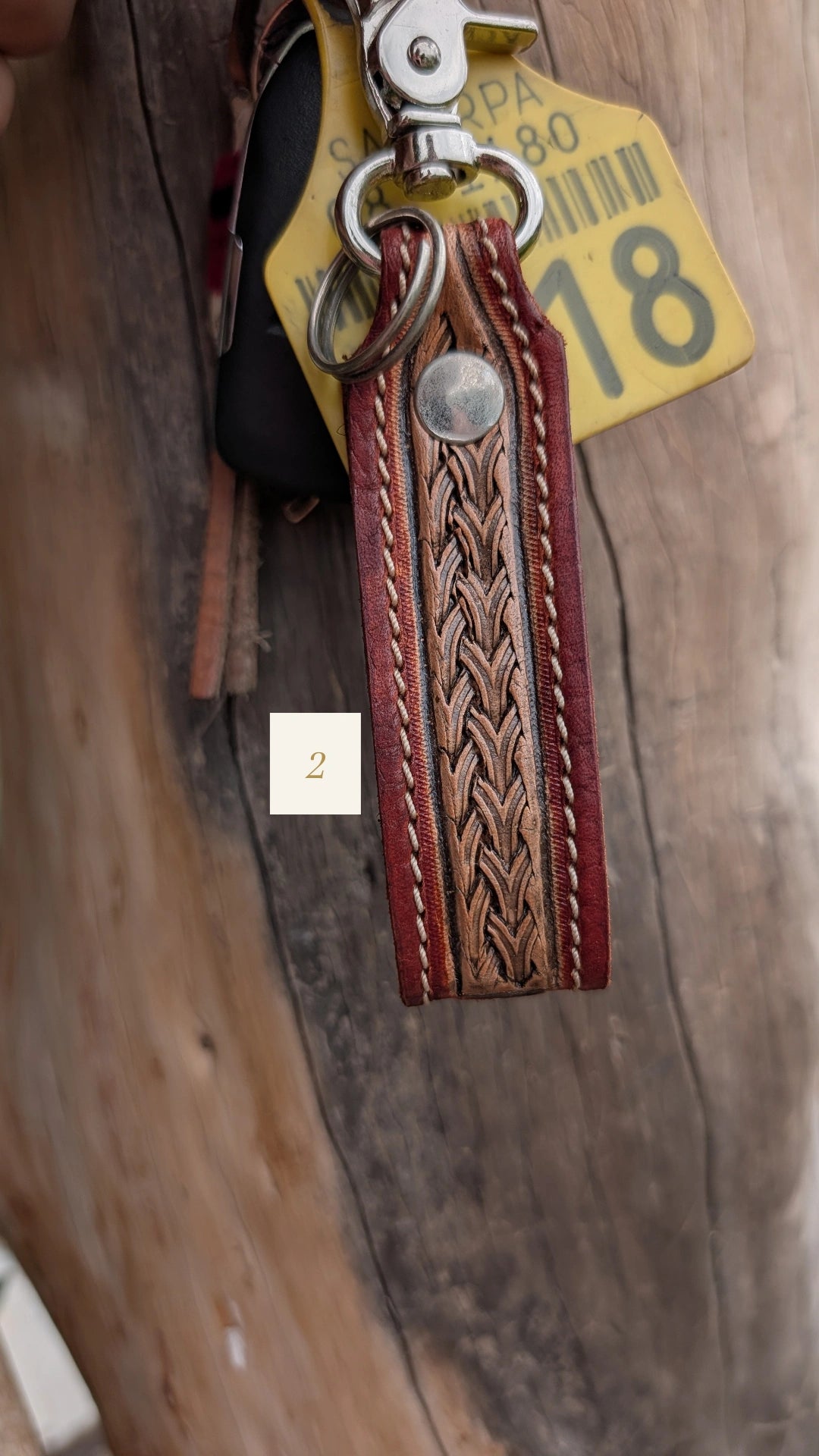 Tooled Leather Keychain