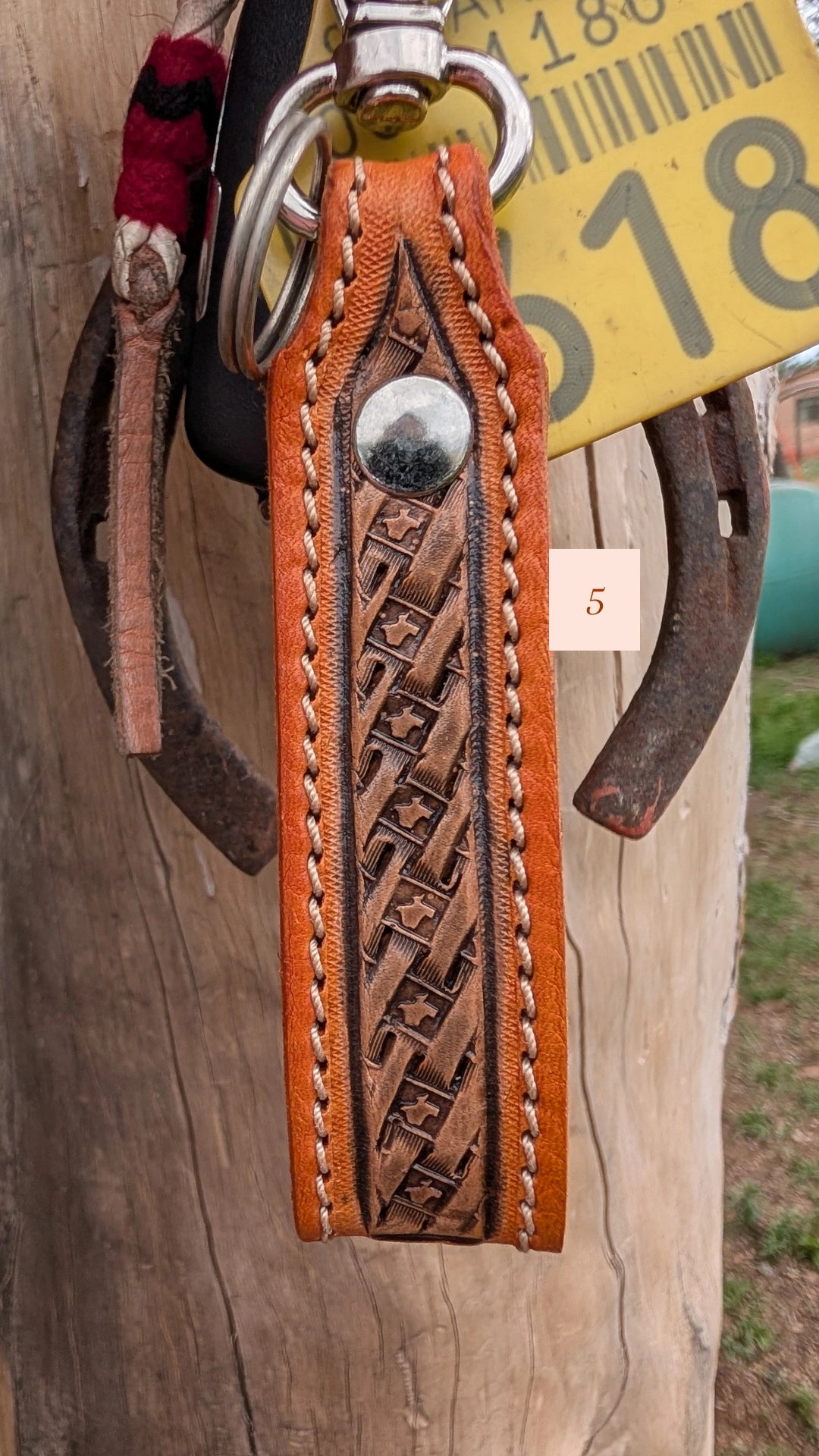 Tooled Leather Keychain