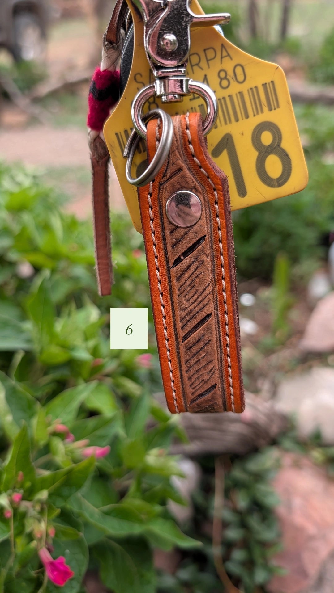 Tooled Leather Keychain