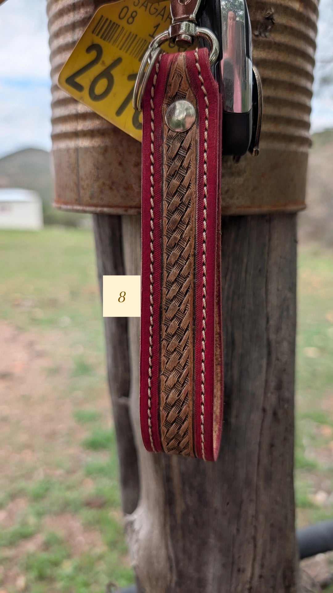 Tooled Leather Keychain