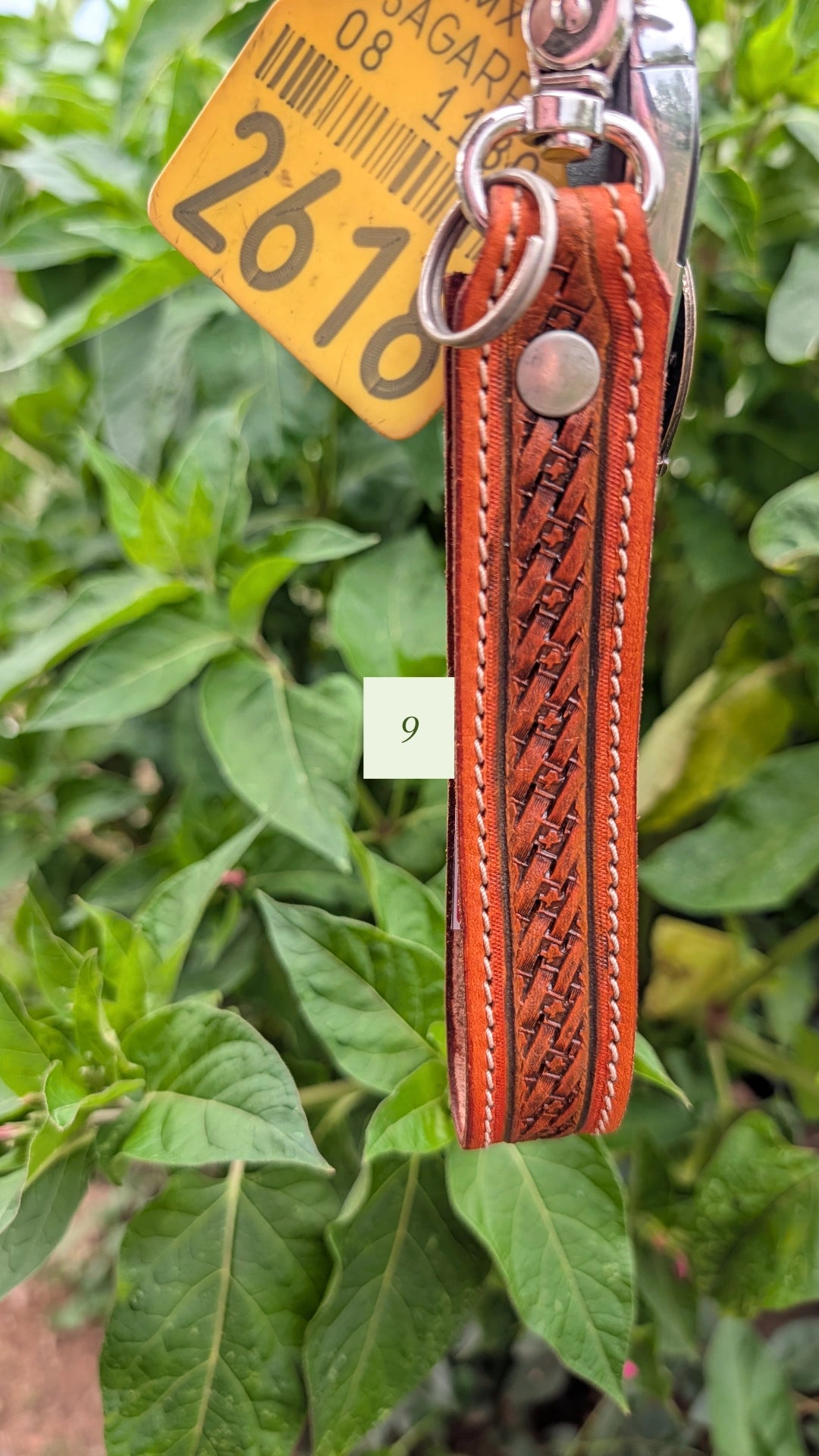 Tooled Leather Keychain
