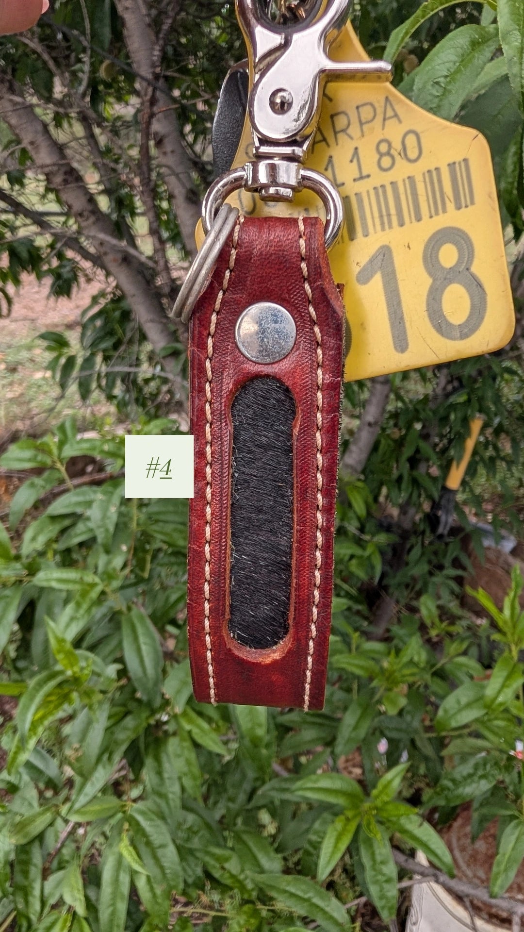 Cowhide Leather Keychain