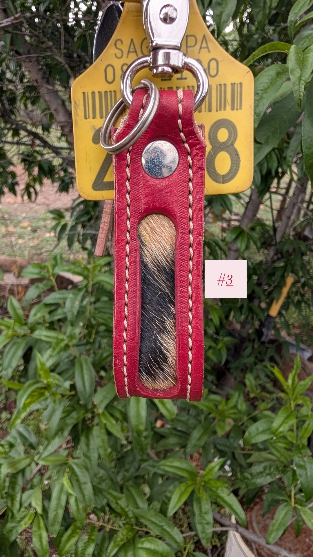 Cowhide Leather Keychain