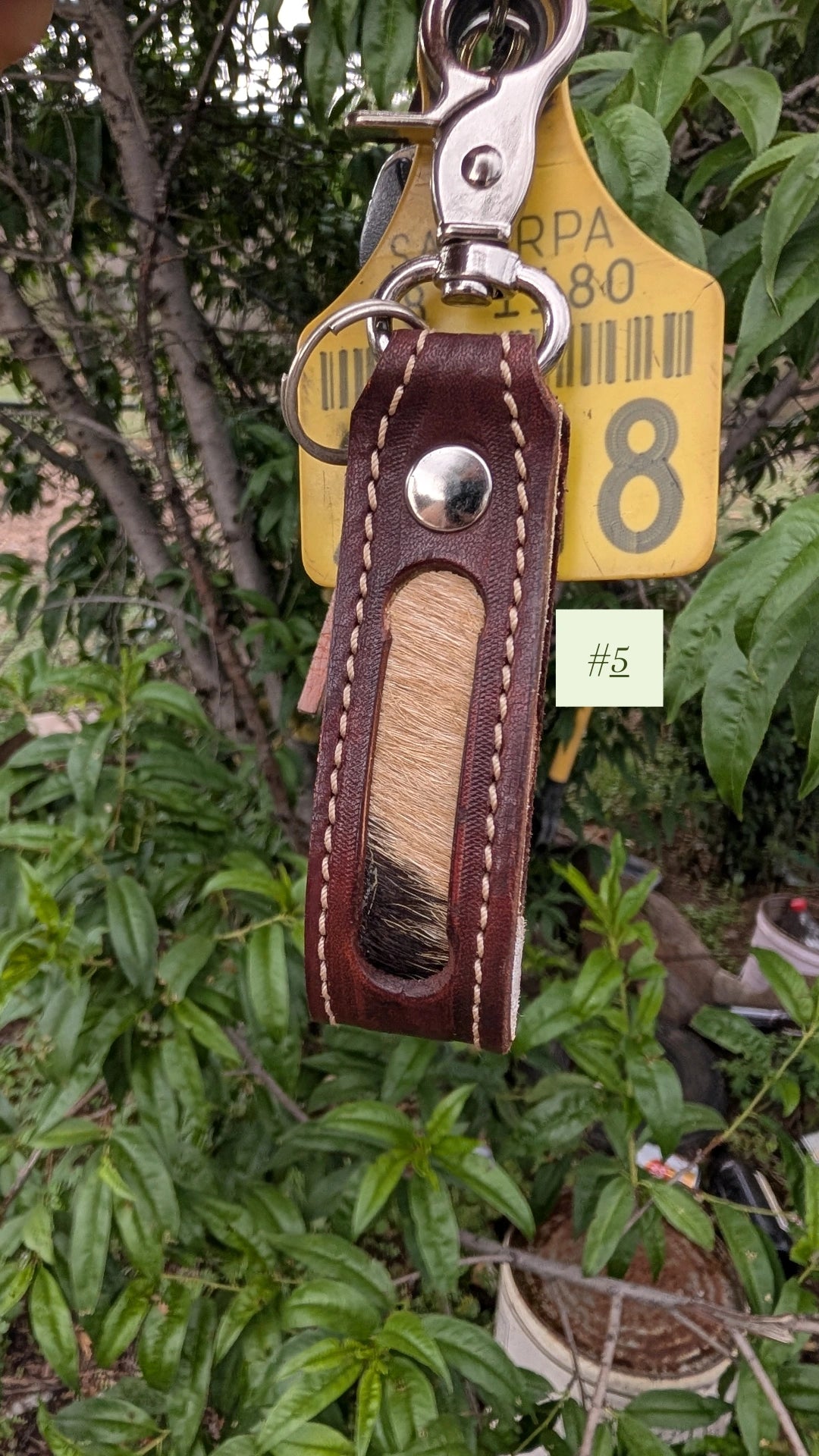 Cowhide Leather Keychain