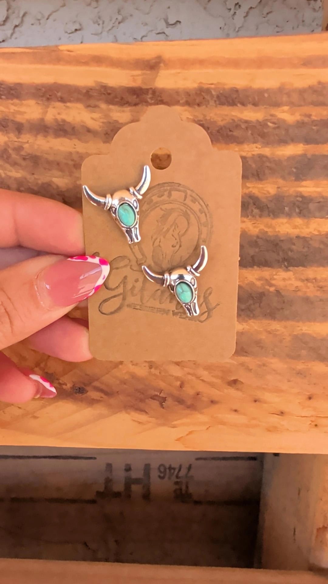 Turquoise Longhorn Earrings