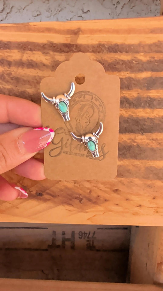 Turquoise Longhorn Earrings