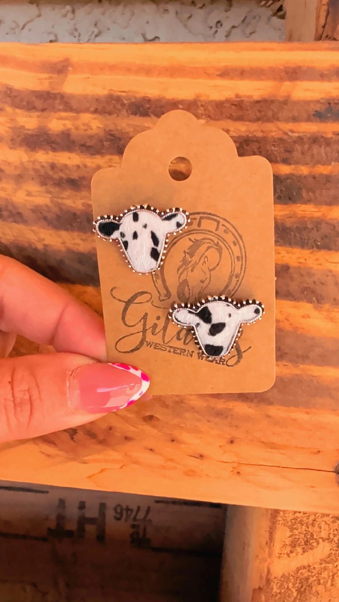 Western Cow Charm Earrings