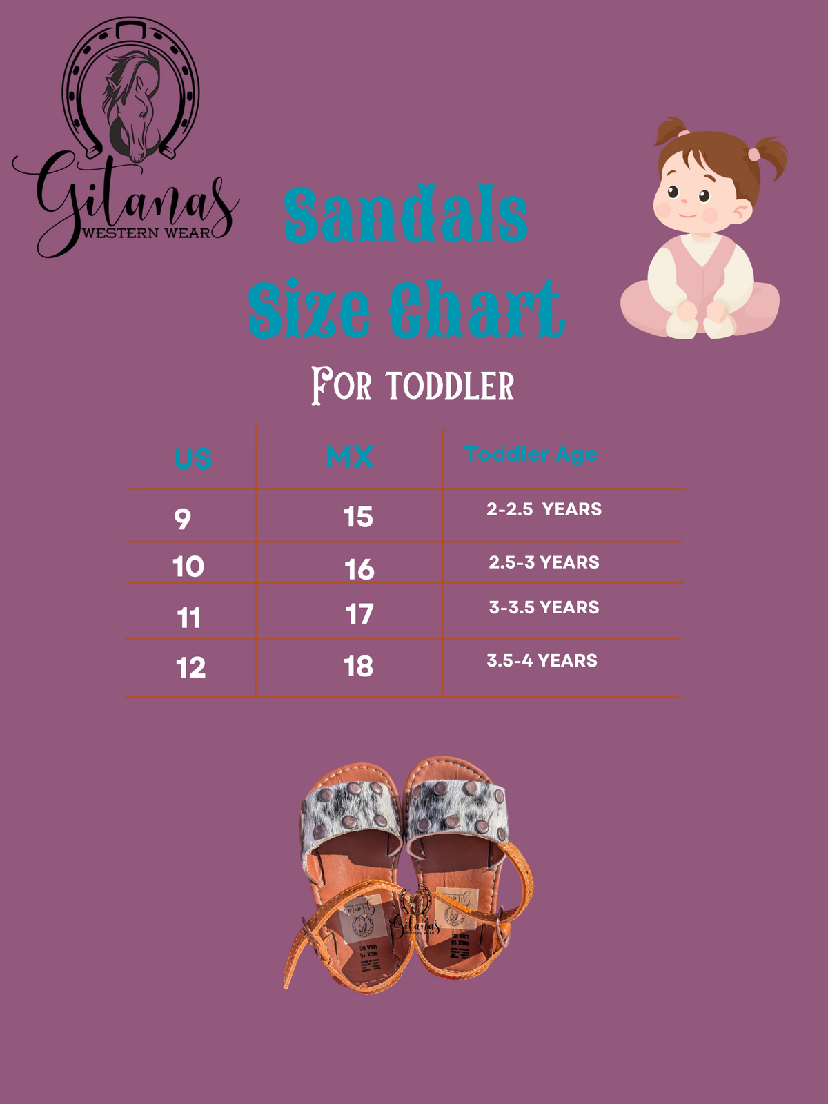 Toddler Cowhide Leather Sandals