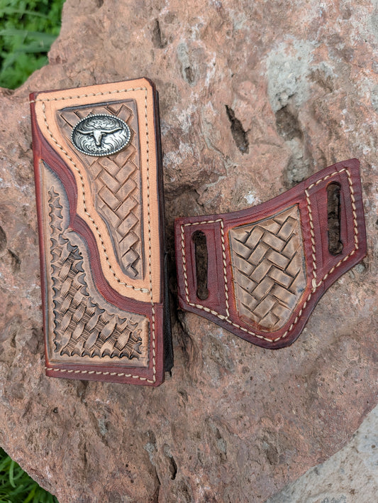 Little Cowboy Tooled Leather Set
